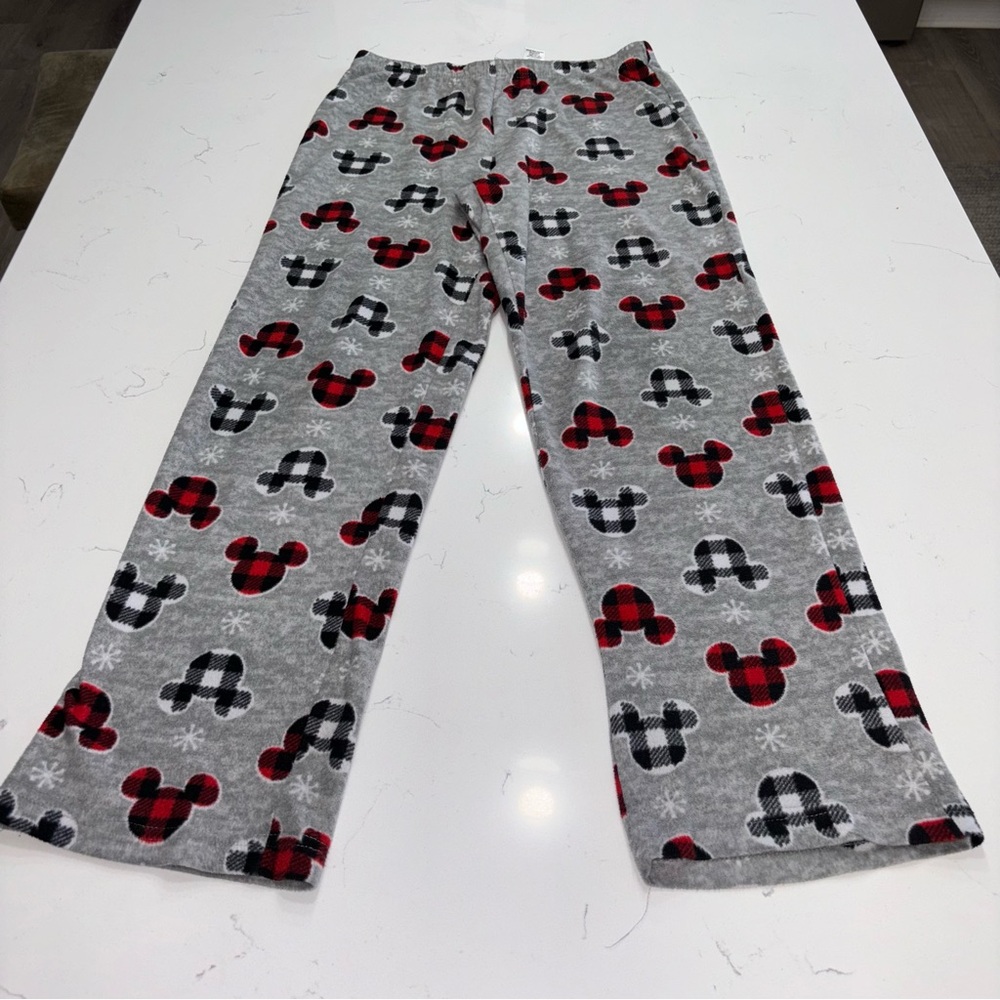 Women’s Mickey Mouse Pajama Pants – Size Small | Buffalo Plaid & Snowflake Print